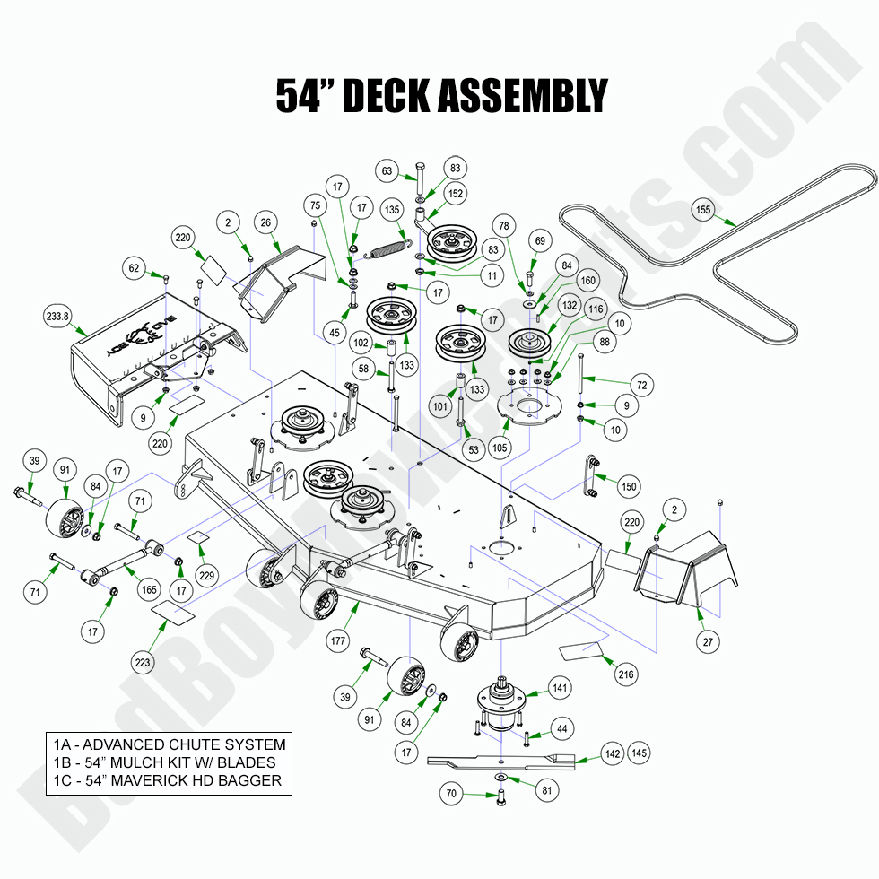 2781 - Bad Boy Mower Parts Lookup > 2022 > Maverick HD > 54\" Deck Assembly